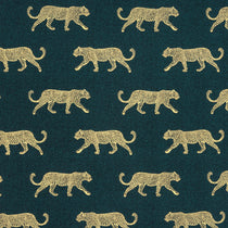 Leopard Panama Teal Fabric by the Metre